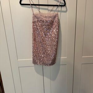 Free People NWT That Girl Lace Mini Dress in Blush Pink